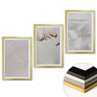 WANDBILDER 3er Set - 40x60 cm Goldrahmen - Boho-Textur aus Sandsteinen - Goldfarben, Kunststoff (40/60cm) - ArtPrintCave