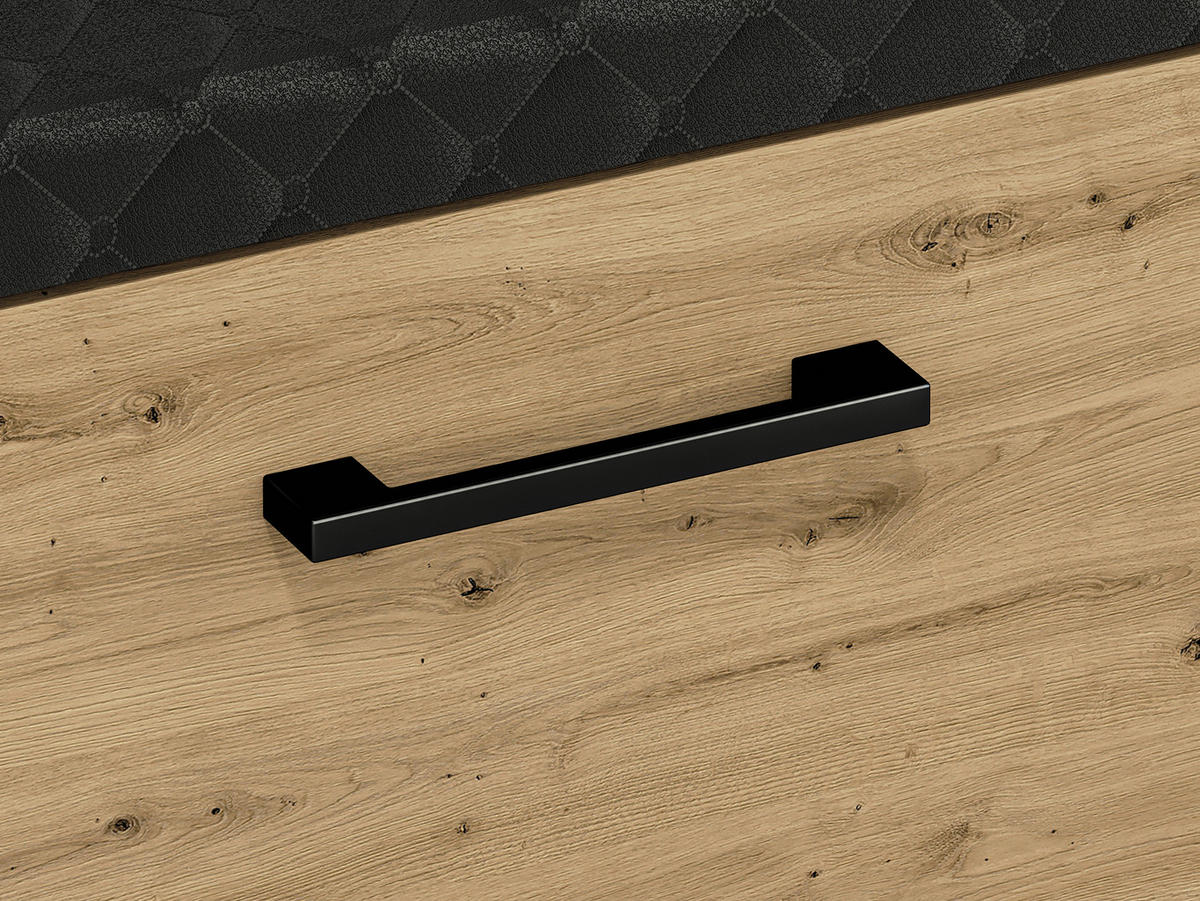 GARDEROBE Nevio Artisan Eiche / schwarz 2-teilig - Schwarz/Eiche Artisan, Holz/Holzwerkstoff (105/200/34cm) - Feldmann-Wohnen