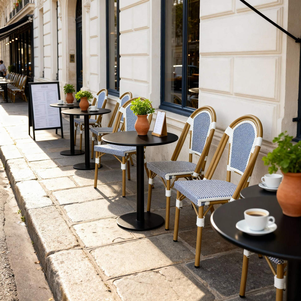 GARTENSTÜHLE Blau Weiß 45/57/85 cm 2er-Set - Blau, Metall (46/85/57cm) - Mobili Rebecca