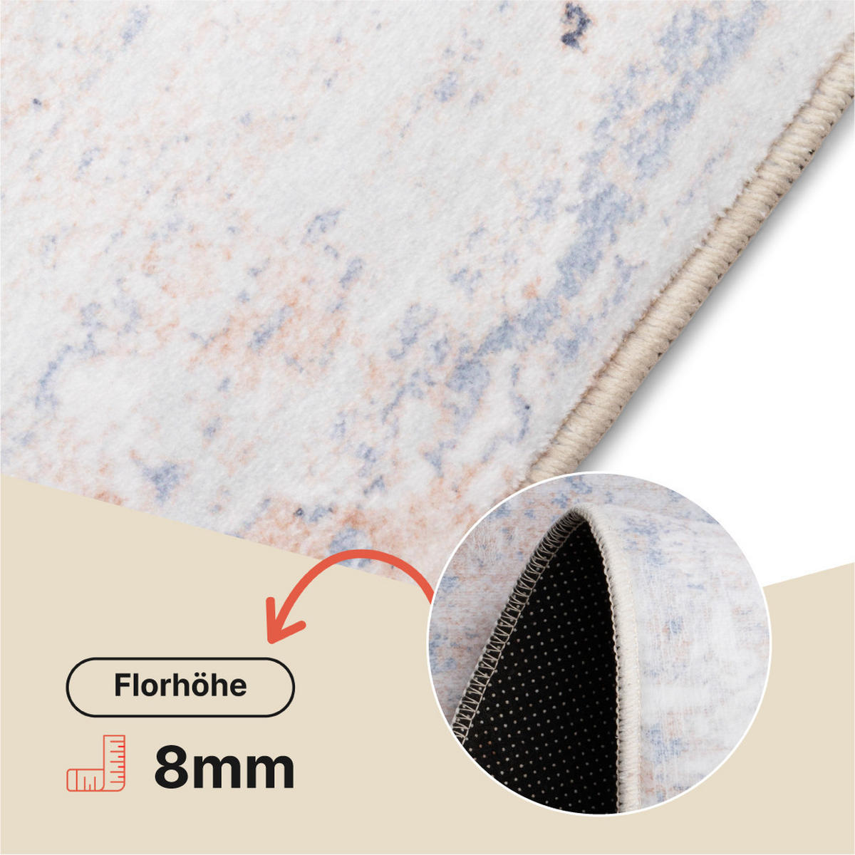 TEPPICH ASH Hellgrau 80/150 cm - Hellgrau, Textil (80/150cm) - Tapiso