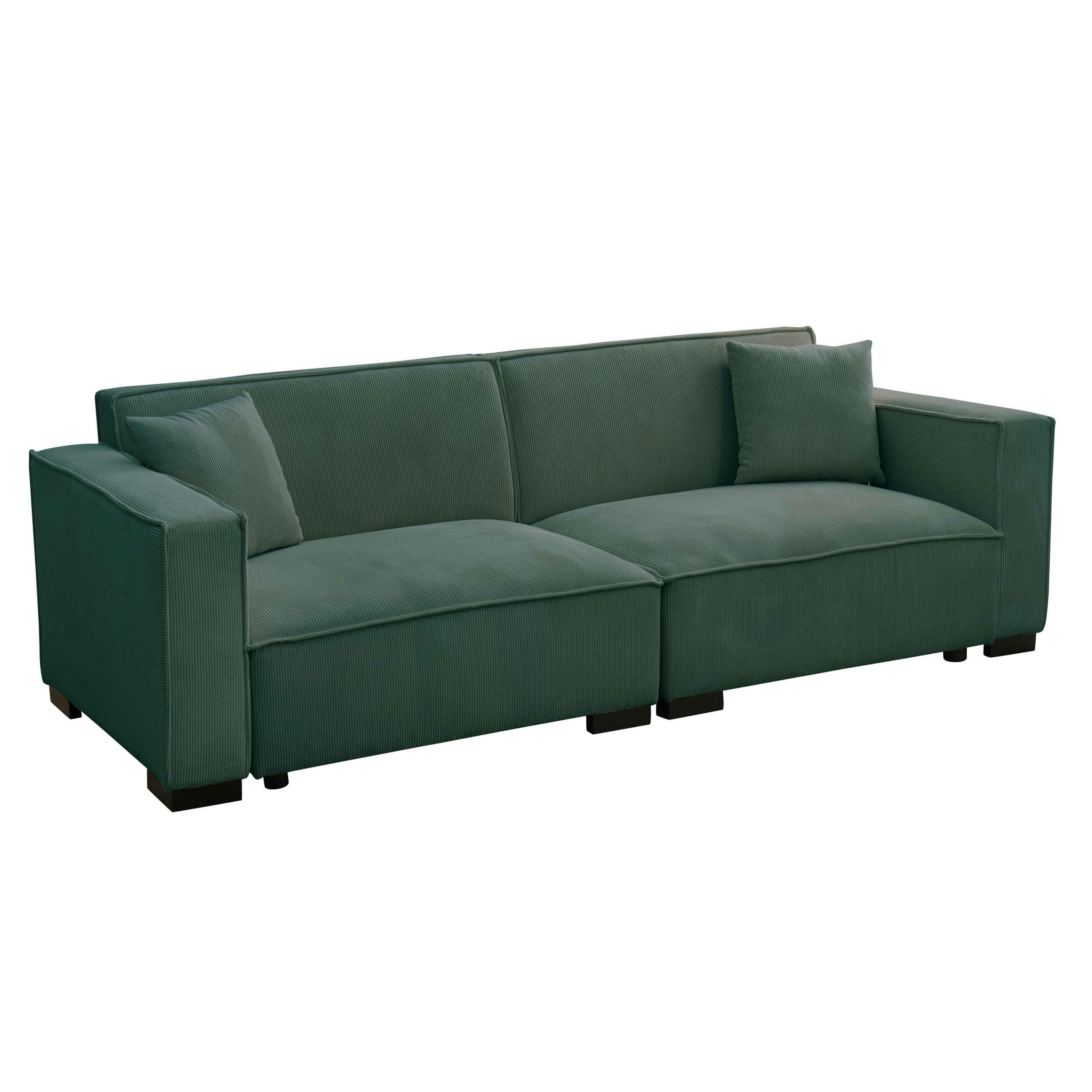 SOFA 3-Sitzer, Grün - Grün, Textil (90/76/230cm) - Oviala