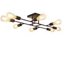 DECKENLEUCHTE Magda 8-flammig 67/36/13 cm - Schwarz, Metall (67/36/13cm) - Nettlife