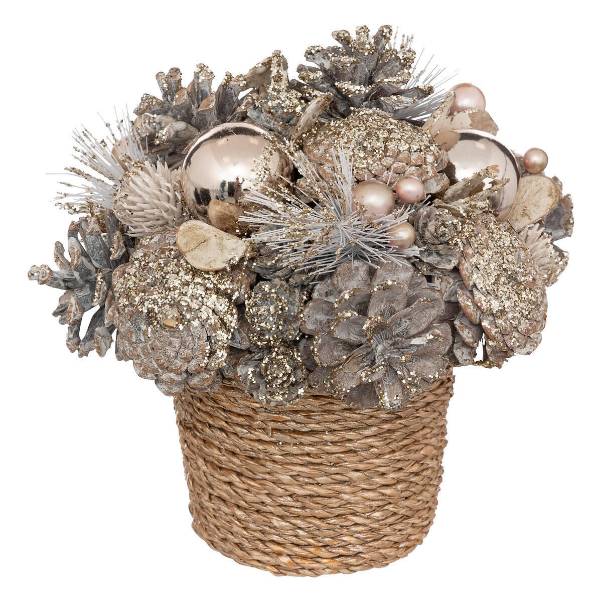 DEKORATION im Blumentopf 19 cm - Goldfarben, Naturmaterialien (19/19/19cm) - Atmosphera Createur d´interieur