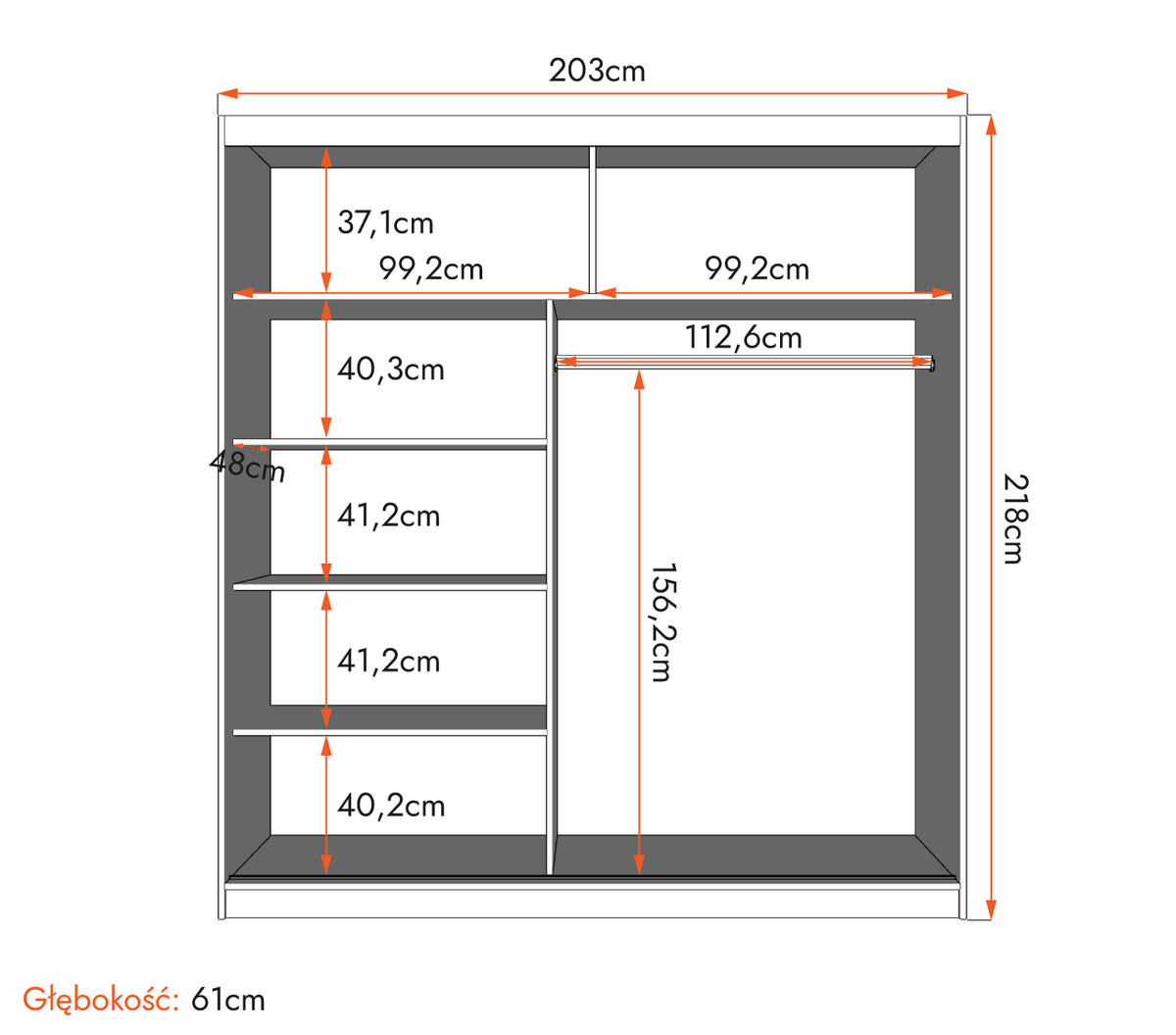 SCHWEBETÜRENSCHRANK Multi 32 Sonoma Eiche/Kathult Weiß + Spiegel, ohne LED Beleuchtung 203 cm - Alufarben/Weiß, Glas/Holzwerkstoff (203/218/61cm) - imoebel24