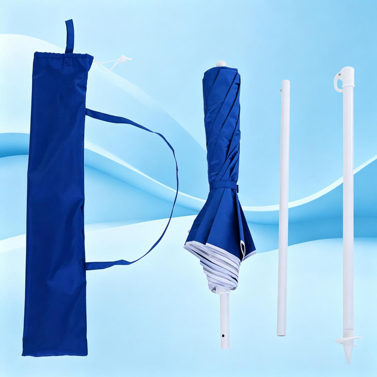 SONNENSCHIRM 160/160/205 cm Blau (Keine Basis) - Blau, Metall (150/150cm) - Oxeza