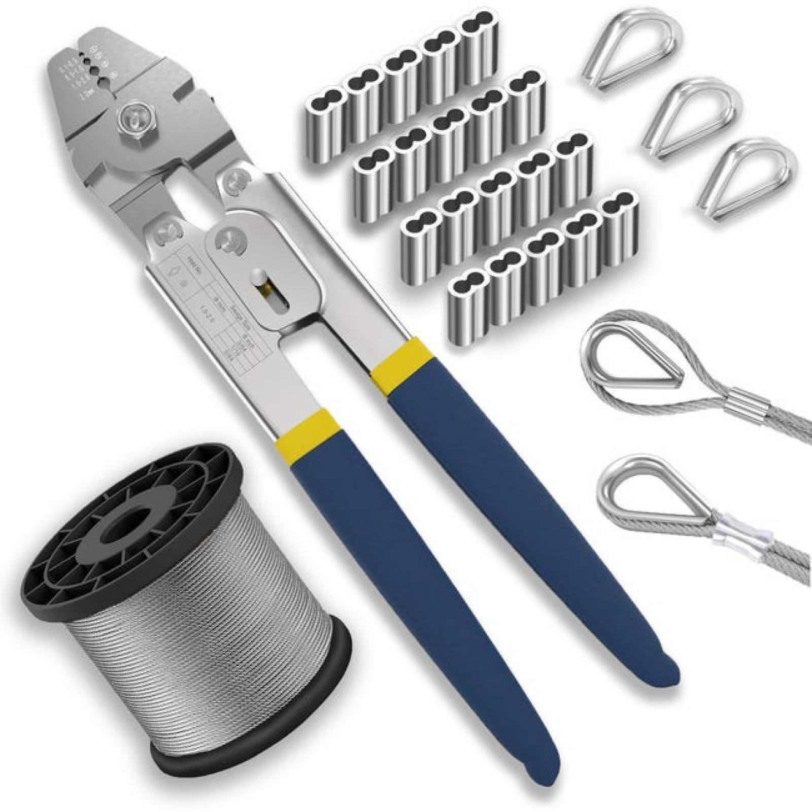 CRIMPZANGE – für Drahtseile - Silberfarben, Metall (26/15/1cm) - DCA