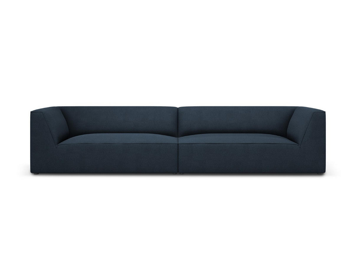 SOFA Ruby aus strukturiertem Stoff marineblau 4 Sitzplätze - Blau, Textil (302/69/93cm) - Micadoni