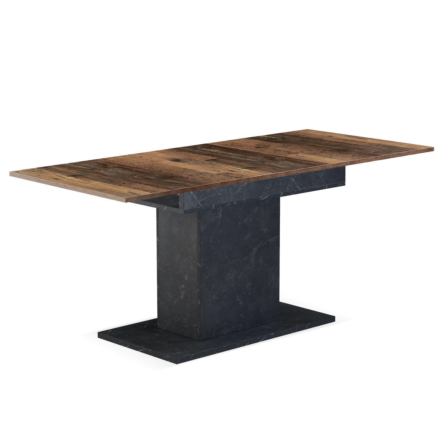 ESSTISCH BOSCO 120-160/80/76 cm - Anthrazit/Sonoma Eiche, Holzwerkstoff (80/120/76cm) - B&D Home