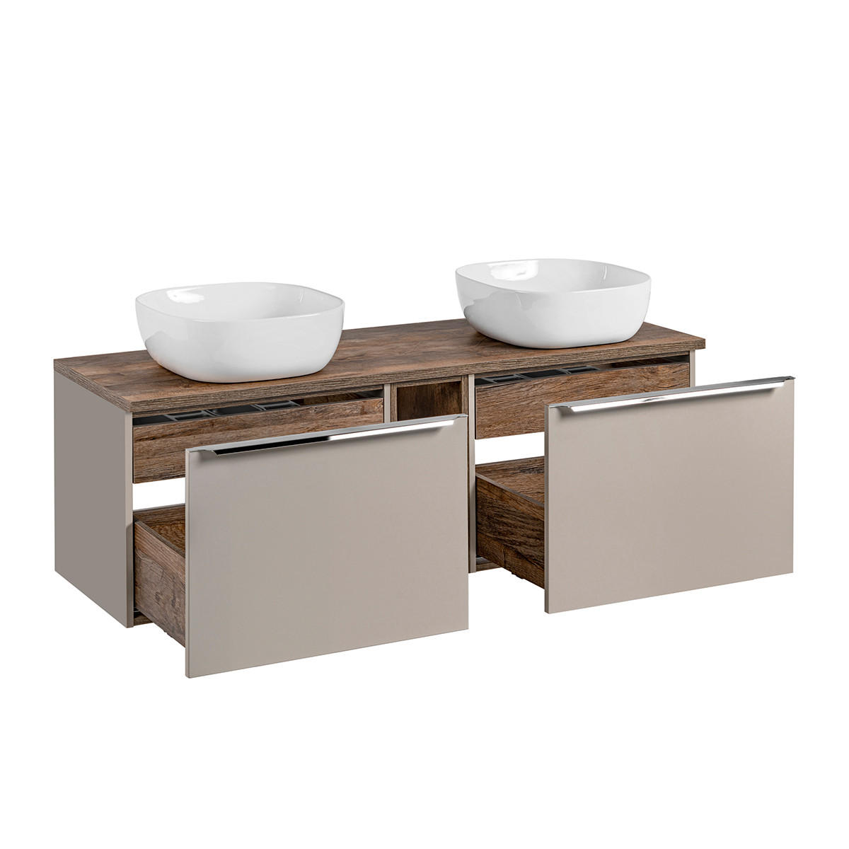 DVOJUMYVADLO 140cm Éros Krtek - šedohnědá, kompozitní dřevo (140/48/46cm) - Petits-meubles