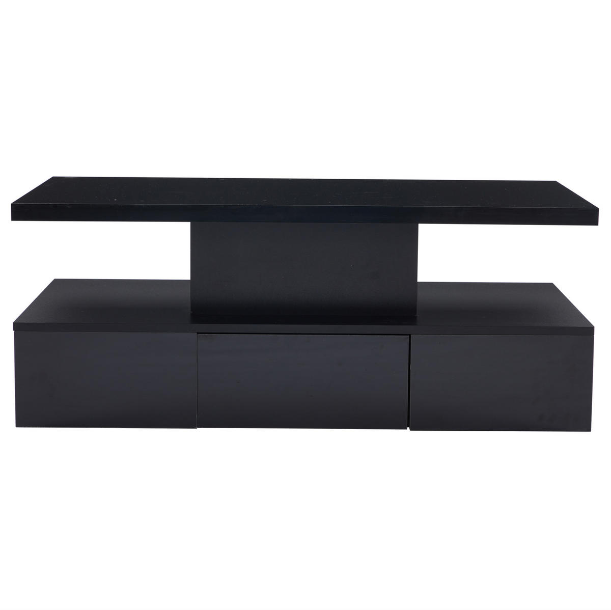 COUCHTISCH 100/50/39 cm mit LED-Beleuchtung, Schublade und offenem Fach, Hochglanz, Schwarz - Schwarz, Holzwerkstoff (100/50/39cm) - Redom