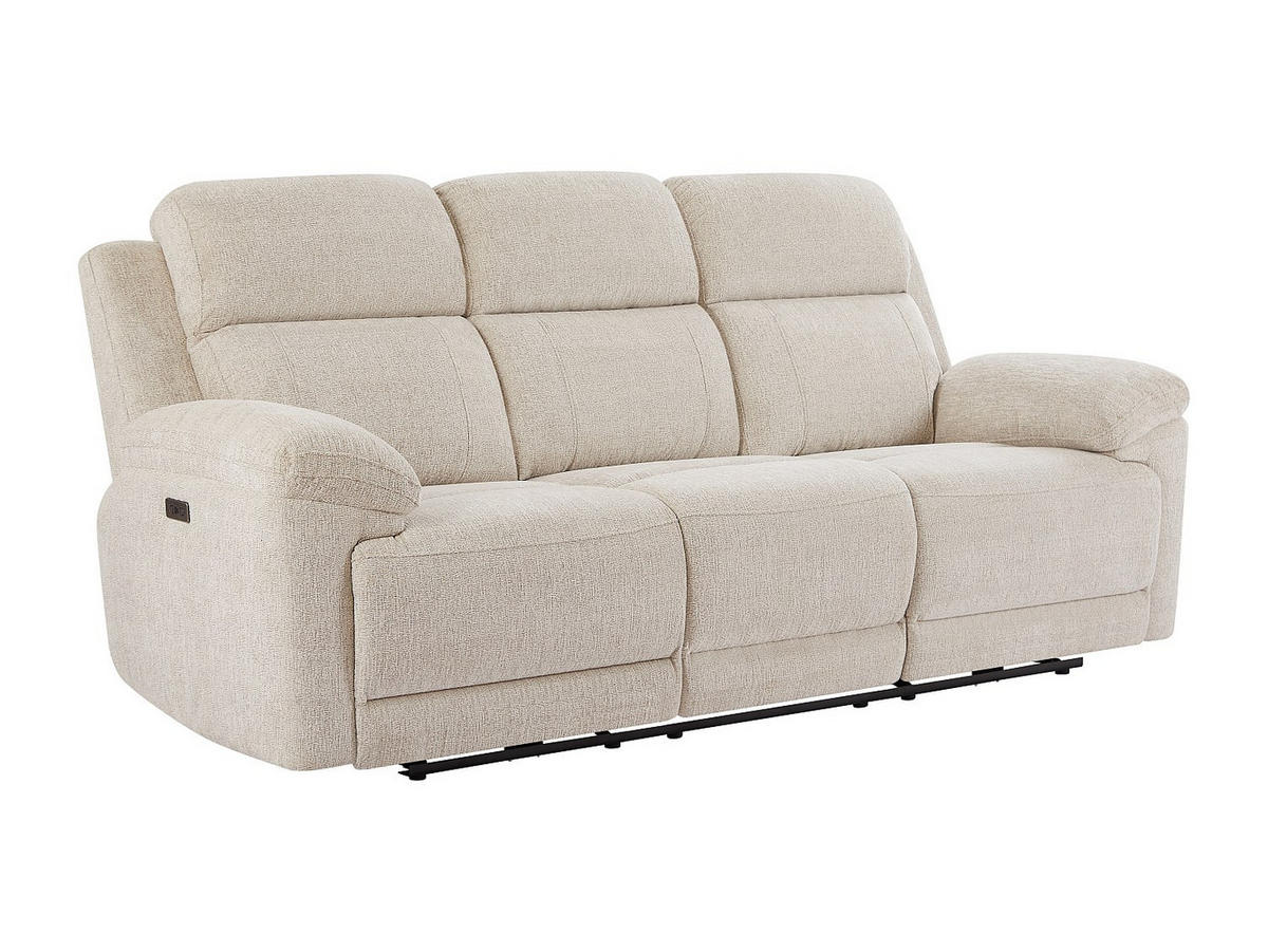 SOFAGARNITUR mit Relaxfunktion - 4 -Sitzer - Polyester - beige - KELUNO - Beige, Textil (228/104/98cm) - Vente-Unique