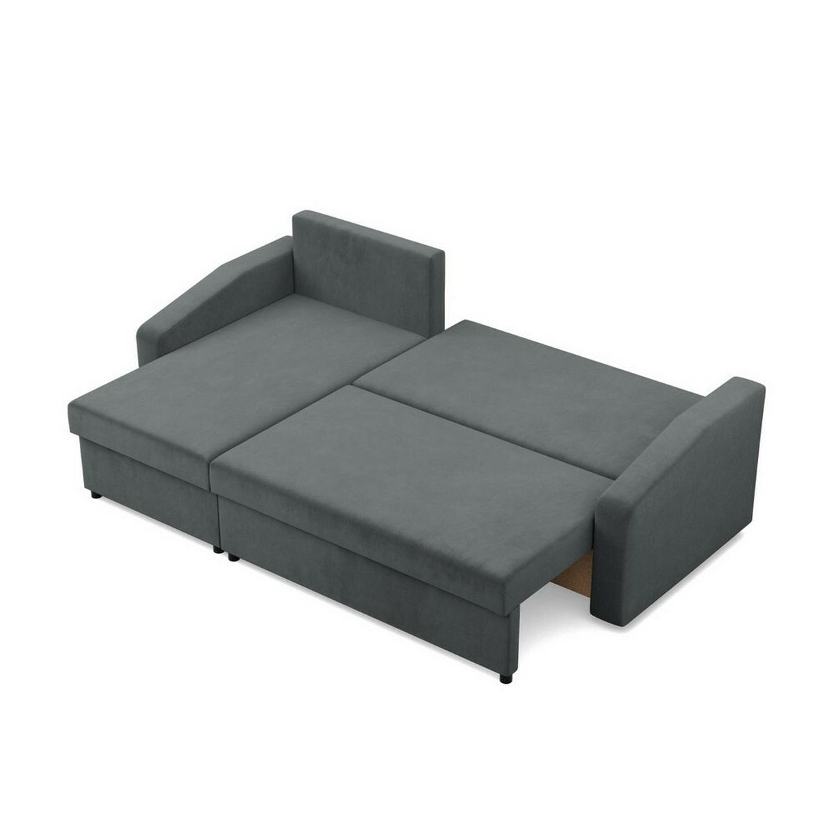 ECKSOFA Neo mit abgeschrägter Armlehnen dunkelgrau - Dunkelgrau, Textil (231/140cm) - SIMKAM Furniture
