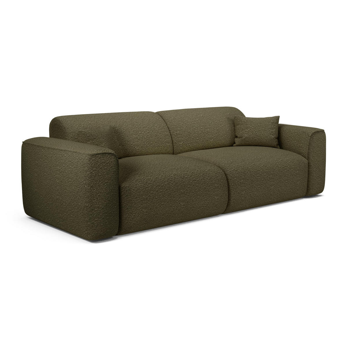 SCHLAFSOFA GERADE Bouclé-Stoff Olivgrün 240cm - Olivgrün, Textil (240/73/97cm) - Sia Home