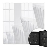 SCHLÜSSELBOX Schwarz 30x30 cm- Türöffnung nach rechts - Abstrakte Architektur - Weiß, Metall (30/30/5cm) - TULUP