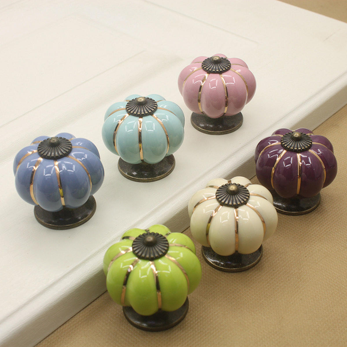 SCHRANKKNOPF Keramik Rosa 5er-Set - Multicolor, Keramik (4/4/4cm)