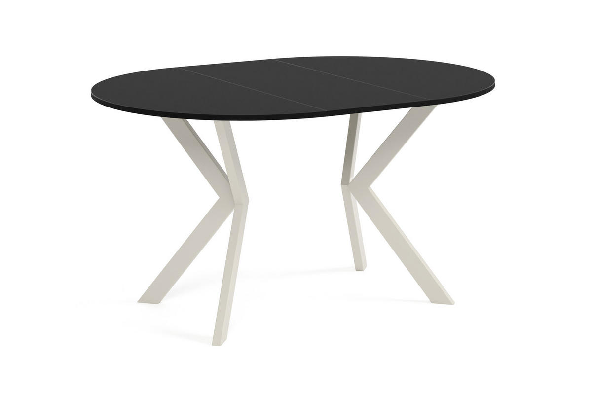 ESSTISCH EVO - Kaschmir/Schwarz, Holzwerkstoff/Metall (100/100/76cm) - Meblini