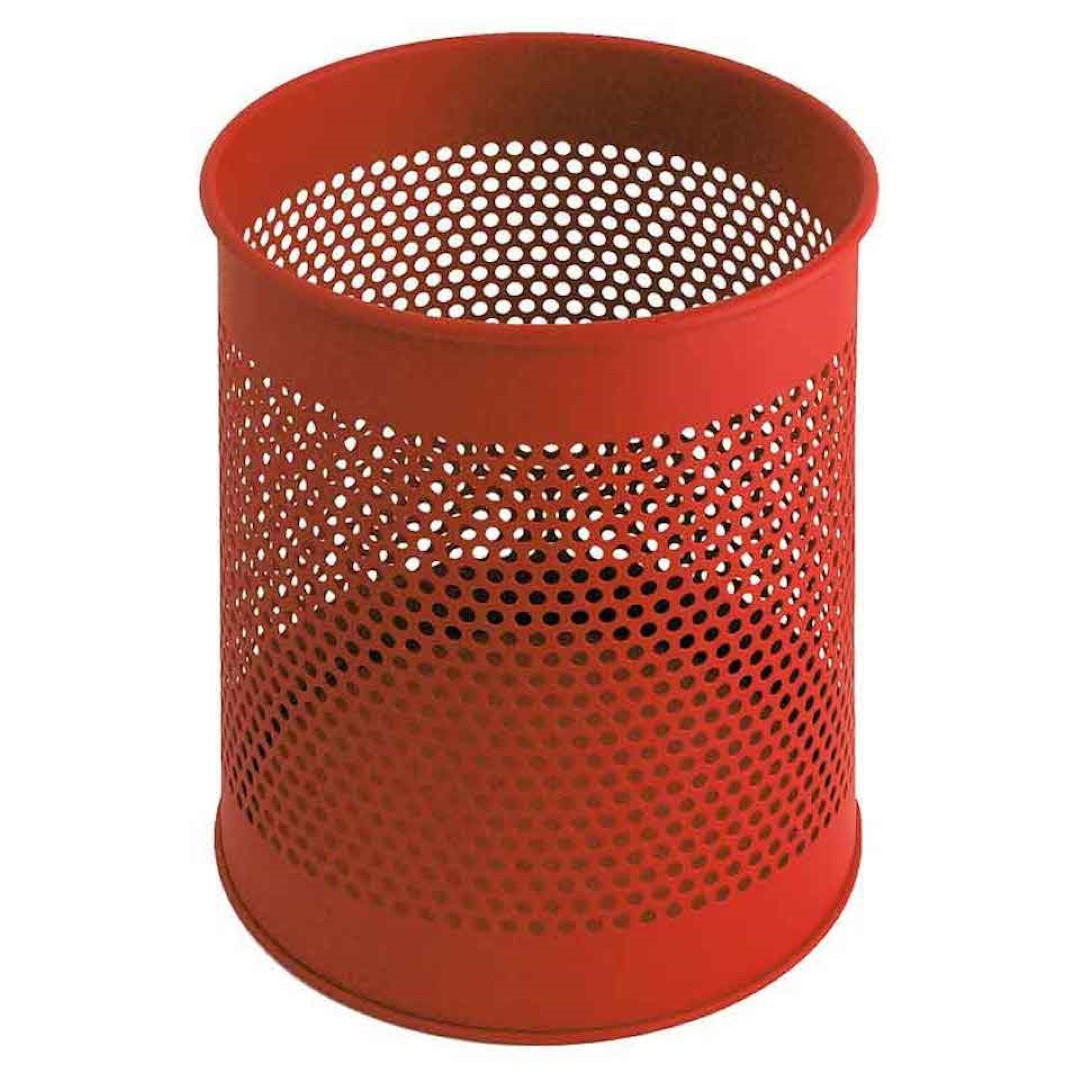 PAPIERKORB perfortiert Aus Metall 15 Liter 32x26 cm Rot - Rot, Metall (26/32/26cm) - PROREGAL