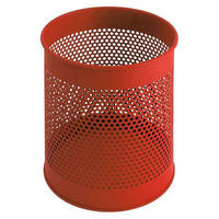 PAPIERKORB perfortiert Aus Metall 15 Liter 32x26 cm Rot - Rot, Metall (26/32/26cm) - PROREGAL
