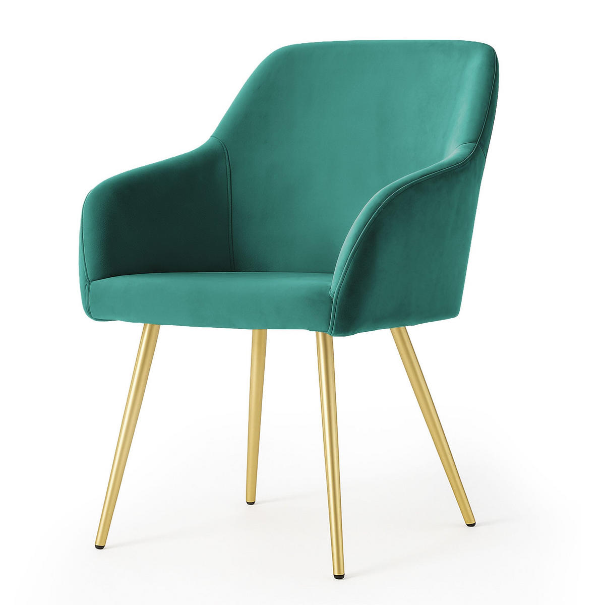 POLSTERSTUHL 6er Set, Metallbeine Grün, Gold 54,5/83/58 - Grün, Textil (55/83/58cm) - RAUMHIRSCH FURNITURE