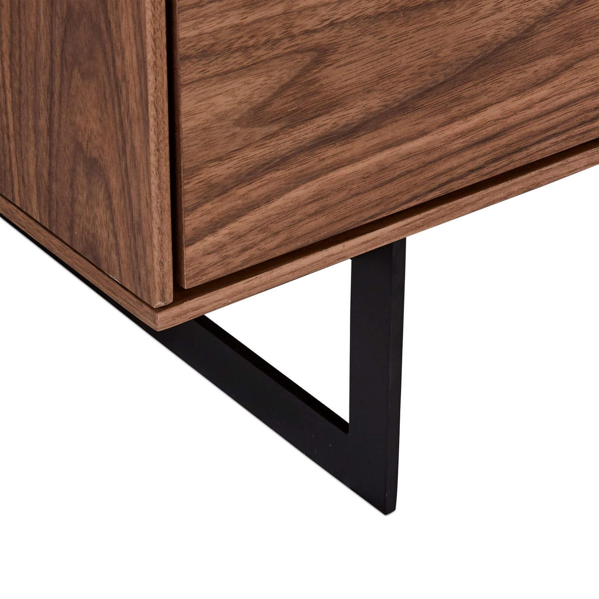 VITRINE Amerikanisches Walnussfurnier - Schwarz/Braun, Holz/Metall (110/190/45cm) - Furnhouse