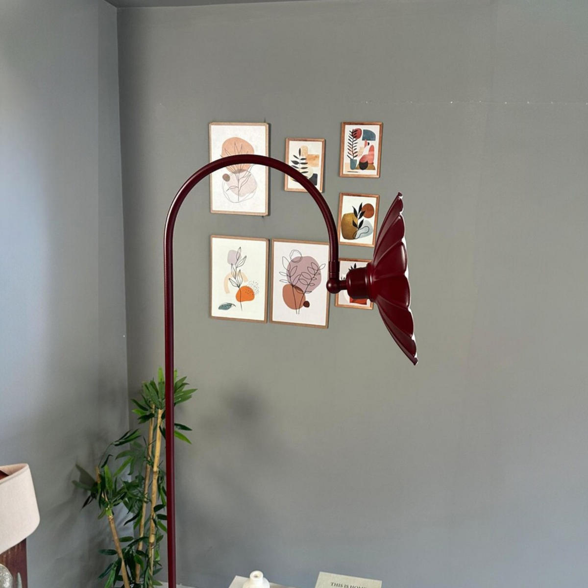 STEHLAMPE Falen 180 Cm - Bordeaux, Metall (35/35/175cm) - Bamyum