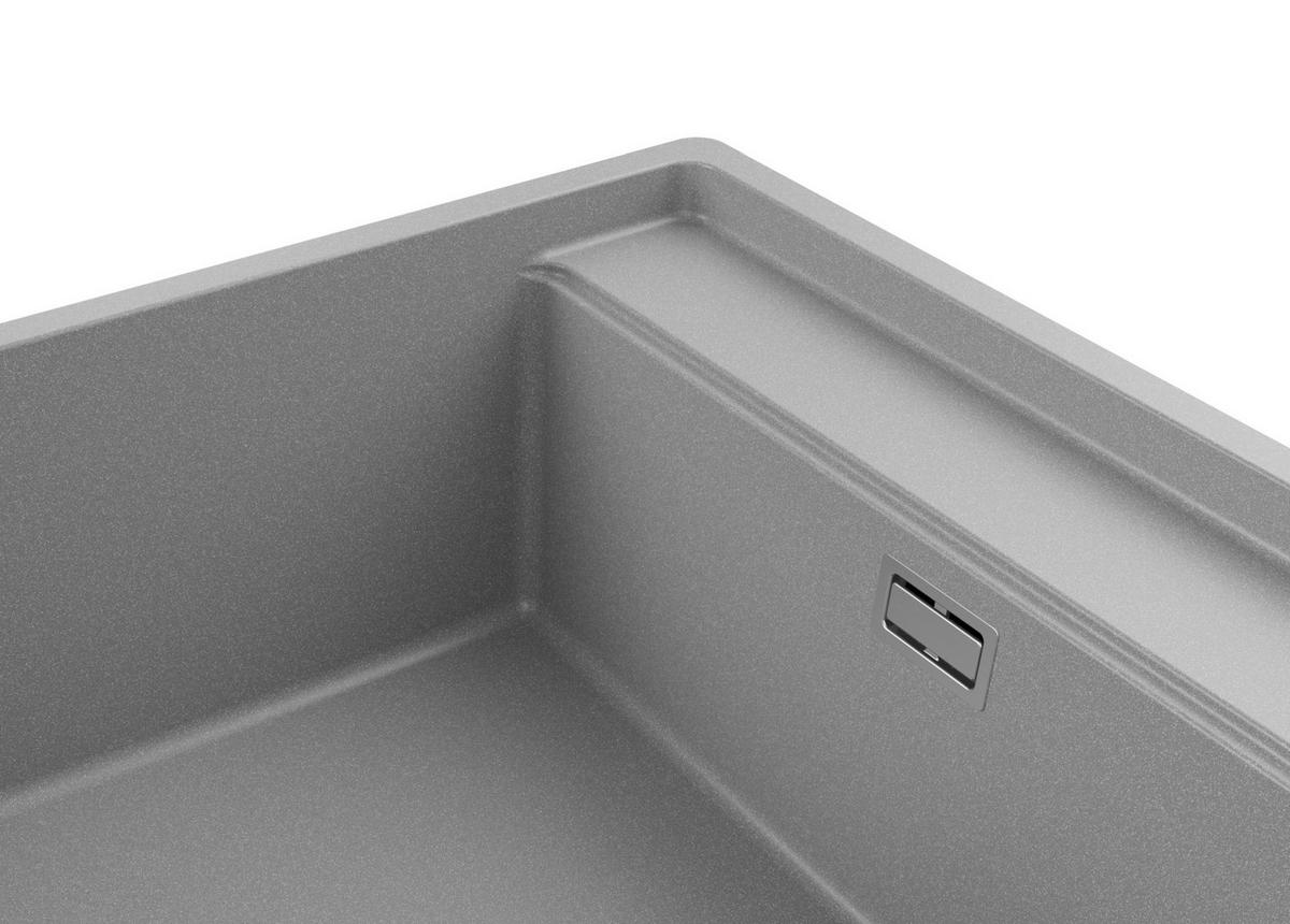 UNTERBAUSPÜLE GRANIT Bergen, 2-er set Grau 56/53 cm 1 Becken + Ablauf-Set + Schneidebrett ab 60er Unterschrank - Beige/Grau, Kunststoff (56/20/53cm) - Primagran