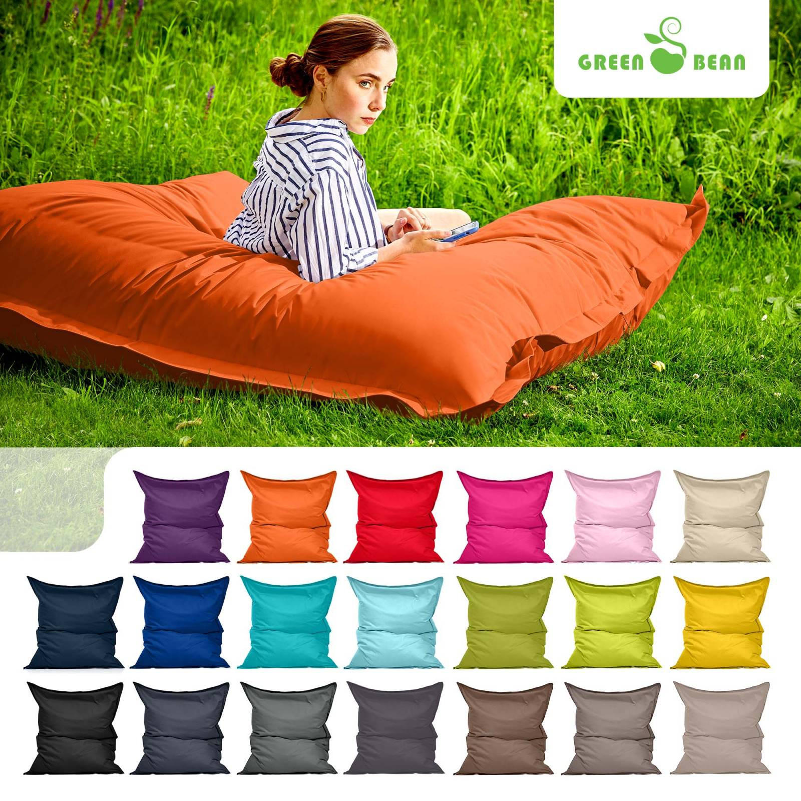 RIESEN-SITZSACK "Square" 140x180cm 380 L - Orange, Textil (140/25/180cm) - Green Bean