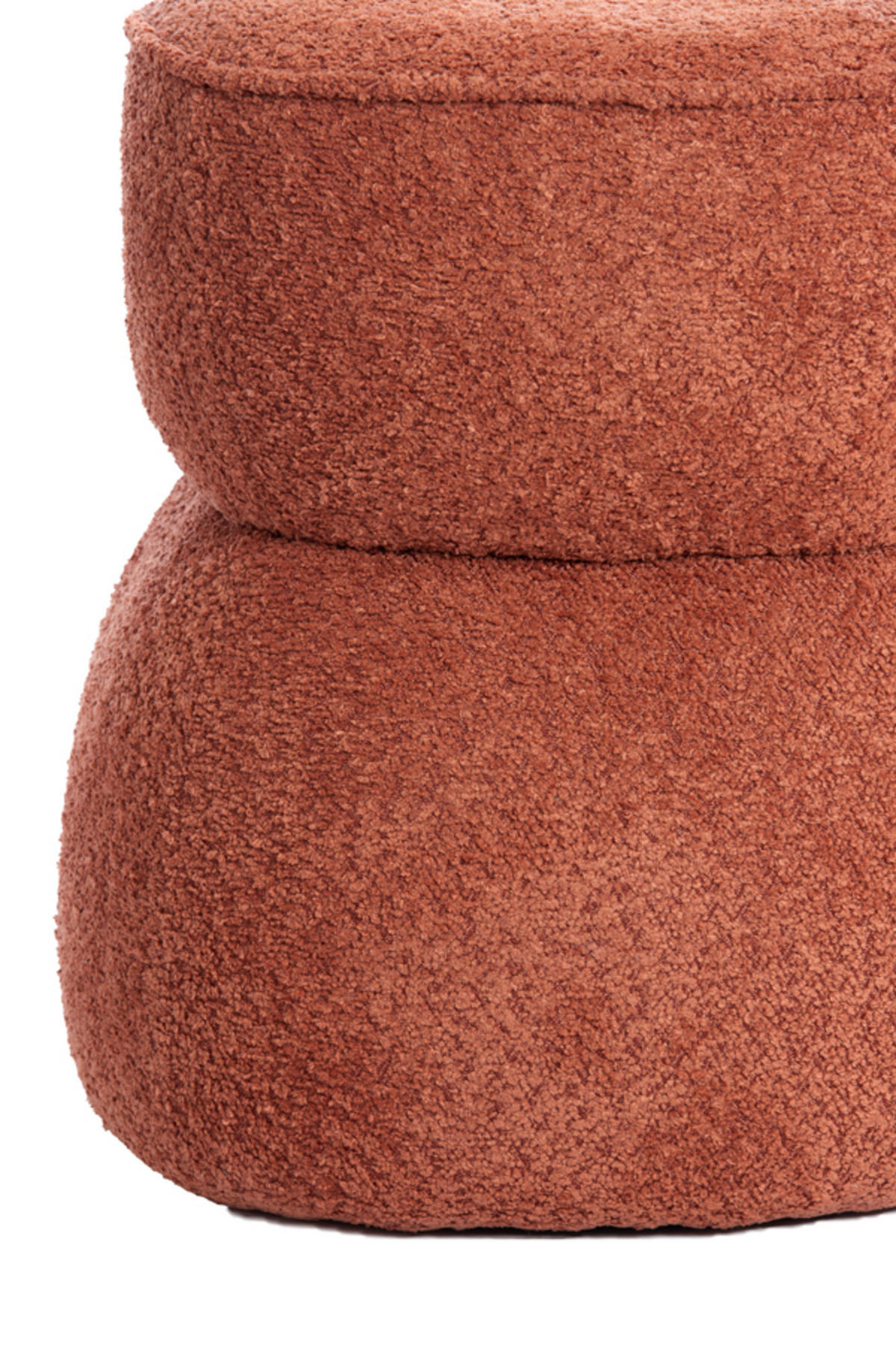 SITZPOUF Leyla Orange Ø40/46 cm - Orange, Holz (40/46/40cm) - Light & Living