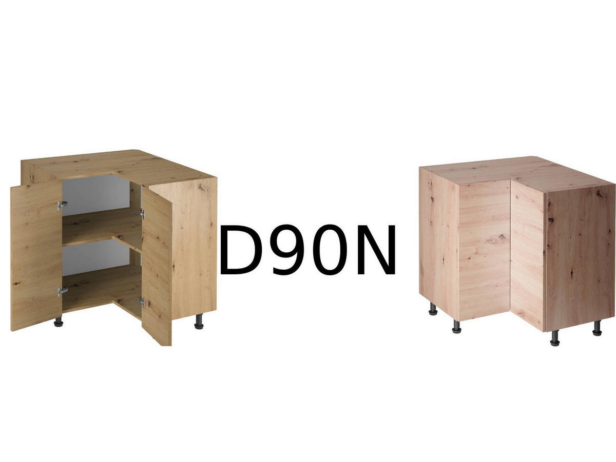 WINKELKÜCHE 330 × 230 cm - Langen K105-M330 - in Artisan Eiche - Schwarz/Eiche Artisan, Holz/Holzwerkstoff (330/248/230cm)