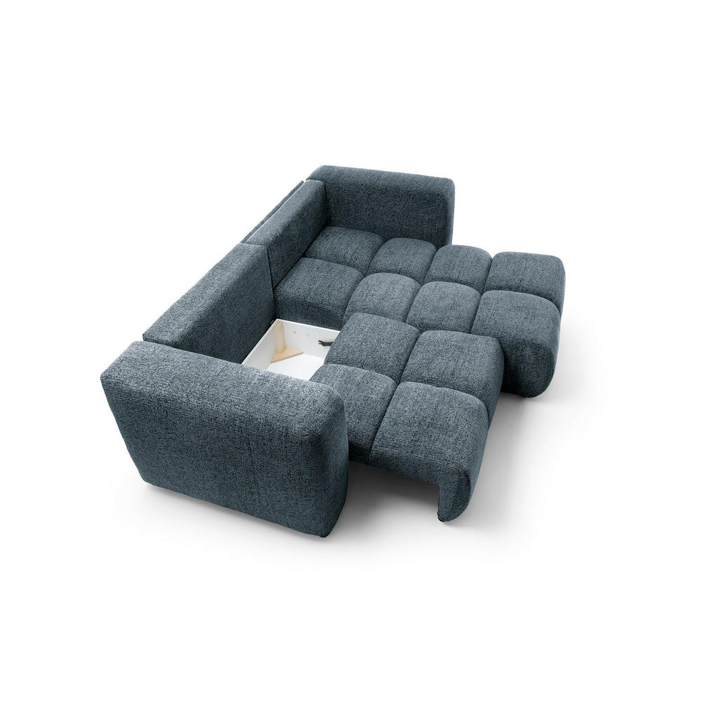 Thumbnail - Masseno Ecksofa, Dunkelblau, Holz, 2-Sitzer, L-Form,L-Form, 245x177 cm, Wohnzimmer, Sofas & Couches, Wohnlandschaften, E...