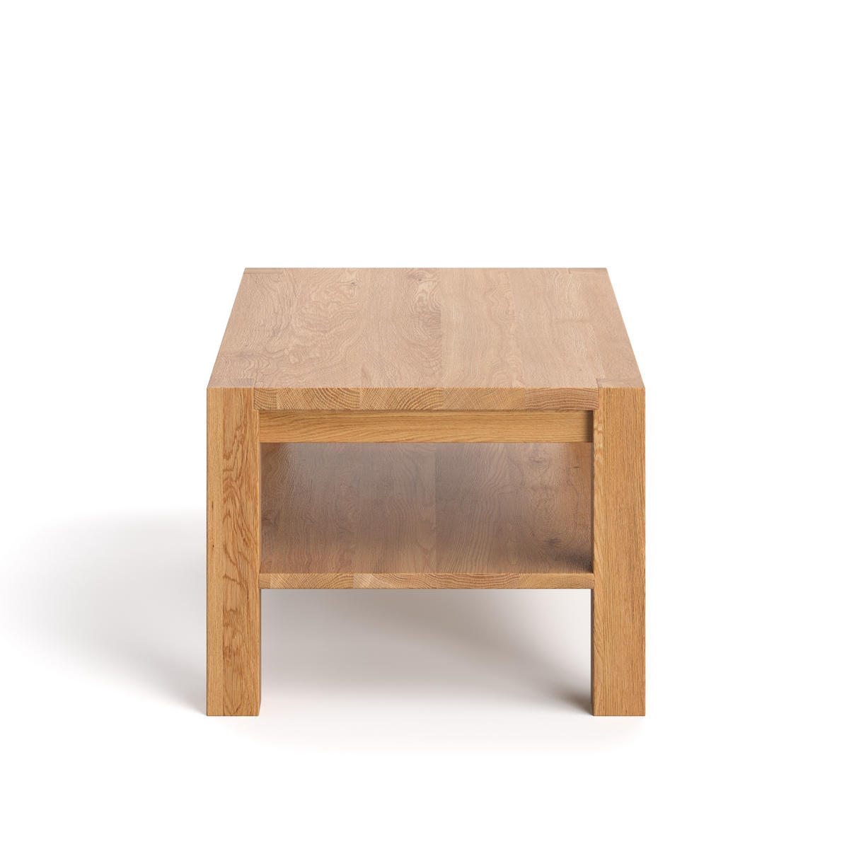 COUCHTISCH Gustav mit Ablage aus massivem Eichenholz 120 cm - Eichefarben/Braun, Holz (120/60/45cm) - Danzz
