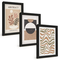 BILDER SET 3er Set - 20x30 cm Schwarzer Rahmen - Abstrakte Formenmuster - Schwarz, Kunststoff (20/30cm) - TULUP
