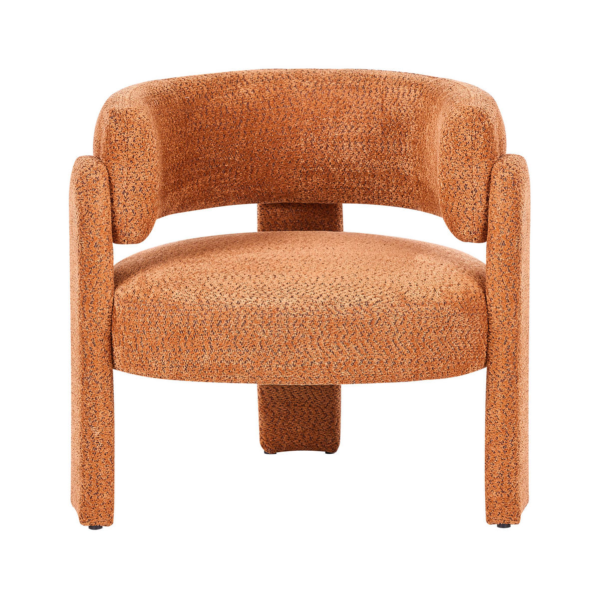 SESSEL Chenillegewebe Orange Burea - Orange, Holzwerkstoff/Textil (80/74/70cm) - Beliani
