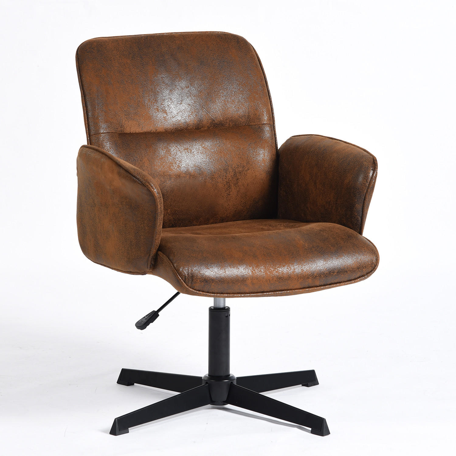 DREHSTUHL in Braun Wildlederoptik - Schwarz/Braun, Leder/Textil (62/94/49.5cm) - Meubles Cosy