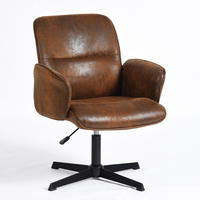 DREHSTUHL in Braun Wildlederoptik - Schwarz/Braun, Leder/Textil (62/94/49.5cm) - Meubles Cosy