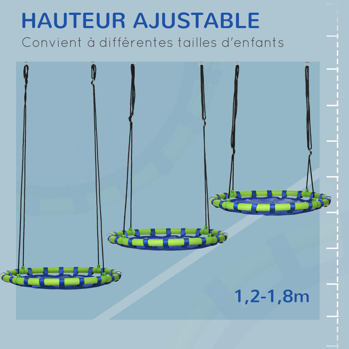 NESTSCHAUKEL DE-17958 Blau - Blau, Metall (100/100cm) - ComfortXL