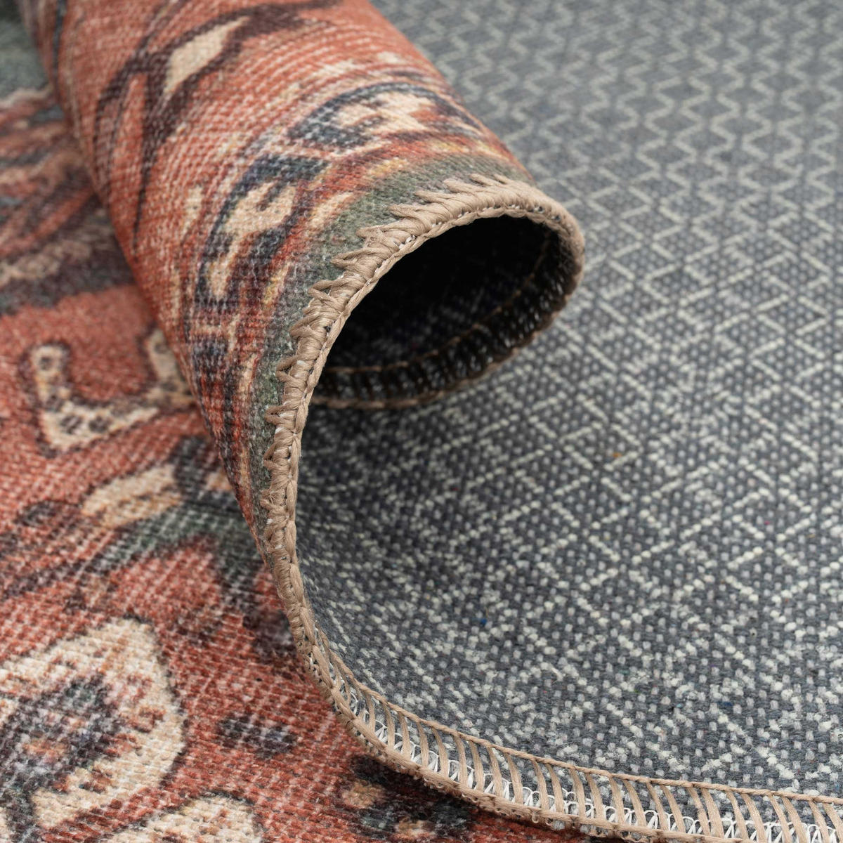 FLACHWEBETEPPICH Faro Terra - Orange, Textil (60/110cm) - Kukoon Rugs