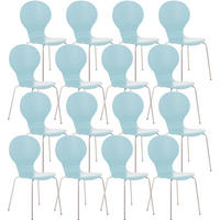 BESUCHERSTUHL 16er Set Holz hellblau - Hellblau, Holz (43/86/45cm) - CLP