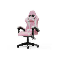 GAMING-STUHL ergonomisch, verstellbare Rückenlehne, Kissen – Rosa/Weiß - Multicolor, Leder (59/120/56cm) - Rattantree