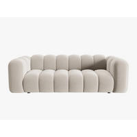 SOFA Lupine aus Samt beige 3 Sitzplätze - Beige, Textil (95/70/230cm) - Micadoni