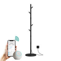 HANDTUCHHALTER elektrisch Standmodell in Baumform mit LED Touch Display/App-Steuerung Schwarz 150/32 cm - Schwarz, Metall (32/150/32cm) - EMKE