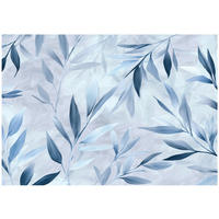 FOTOTAPETE Blätter Abstrakt Blau 150x105 cm - Multicolor, Papier (150/105cm) - Wallarena