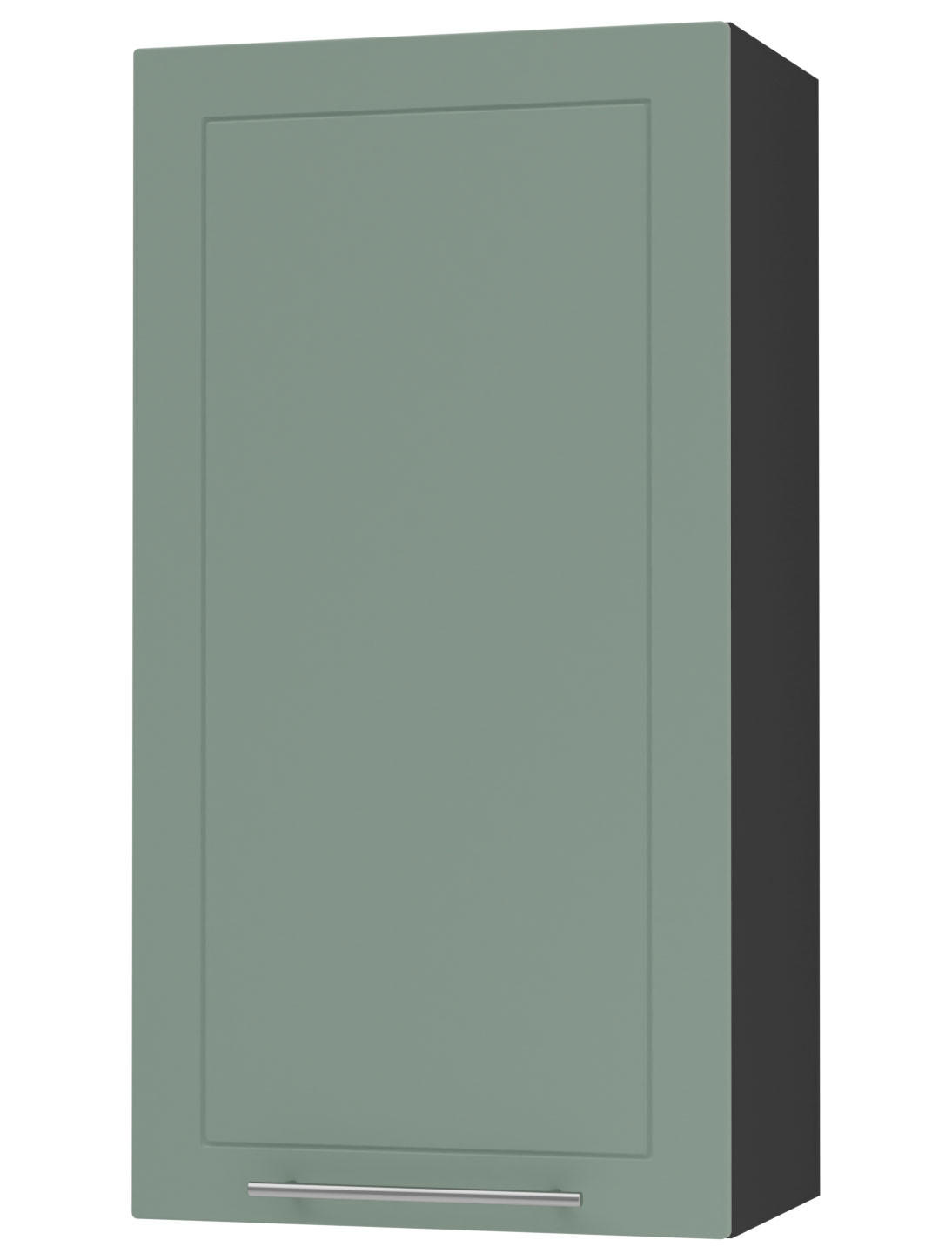 KÜCHENHÄNGESCHRANK Kvantum W4/60/1 Mint Matt / Schwarz Matt 60 / 32,5 / 96cm - Schwarz/Mintgrün, Holz/Holzwerkstoff (60/96/32.5cm) - Feldmann-Wohnen