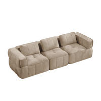 3-SITZER-SOFA DE-34428 mit stützenloses Design Sand - Sandfarben, Textil (93/67/271cm) - ComfortXL