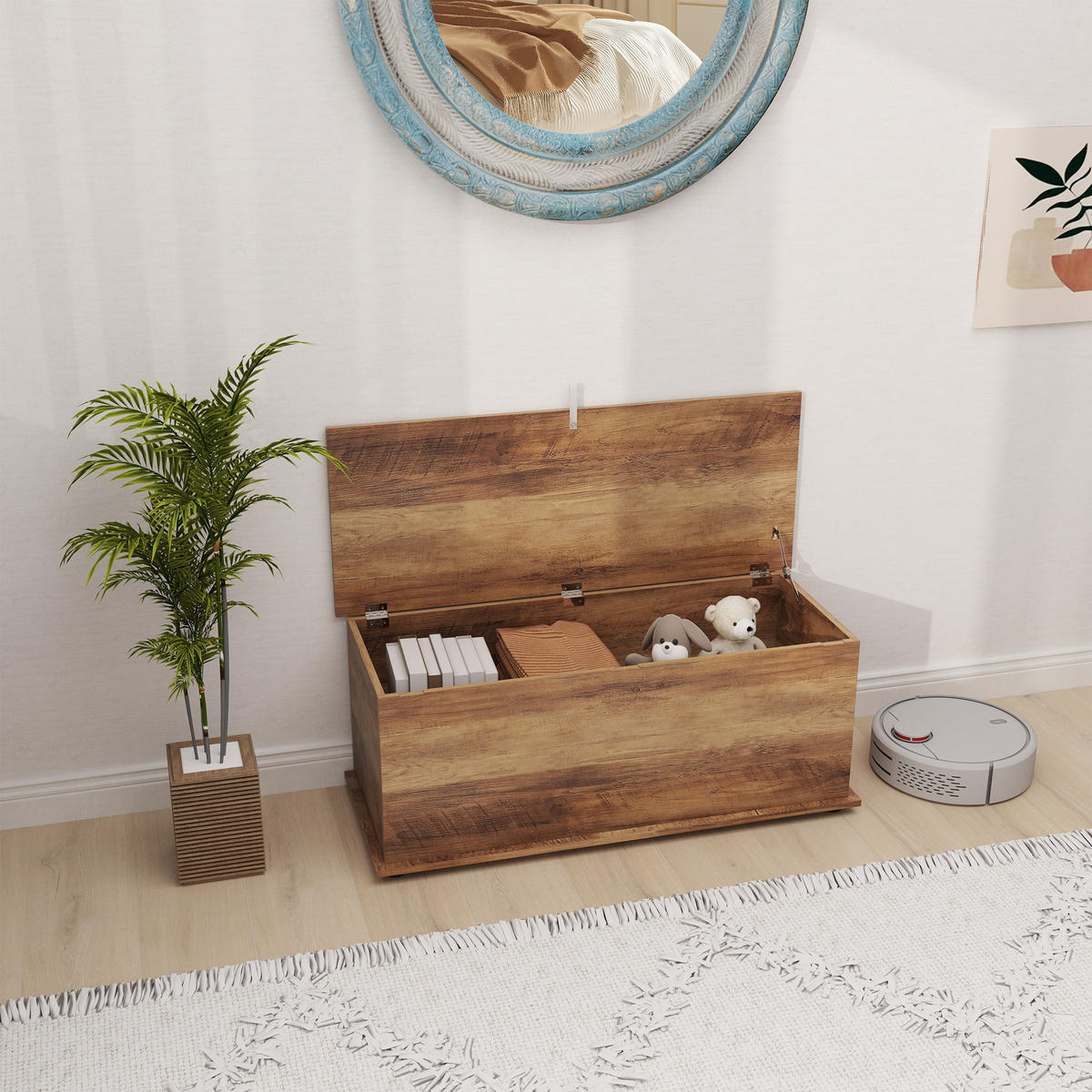 KISSENBOX DE-12479 mit klappdeckel 100/40/40 cm Braun - Braun, Holzwerkstoff (40/40/100cm) - ComfortXL