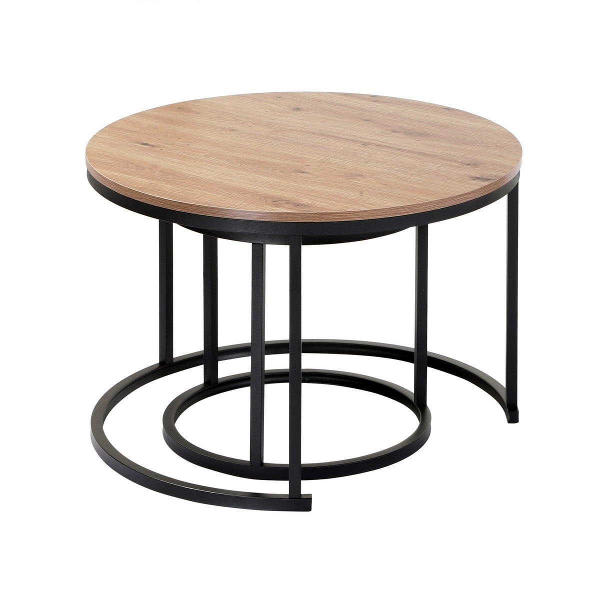 BEISTELLTISCH im 2er-Set - 70/70/45,5 cm - Eichefarben, Holzwerkstoff (77.5/70/45.5cm) - Calicosy