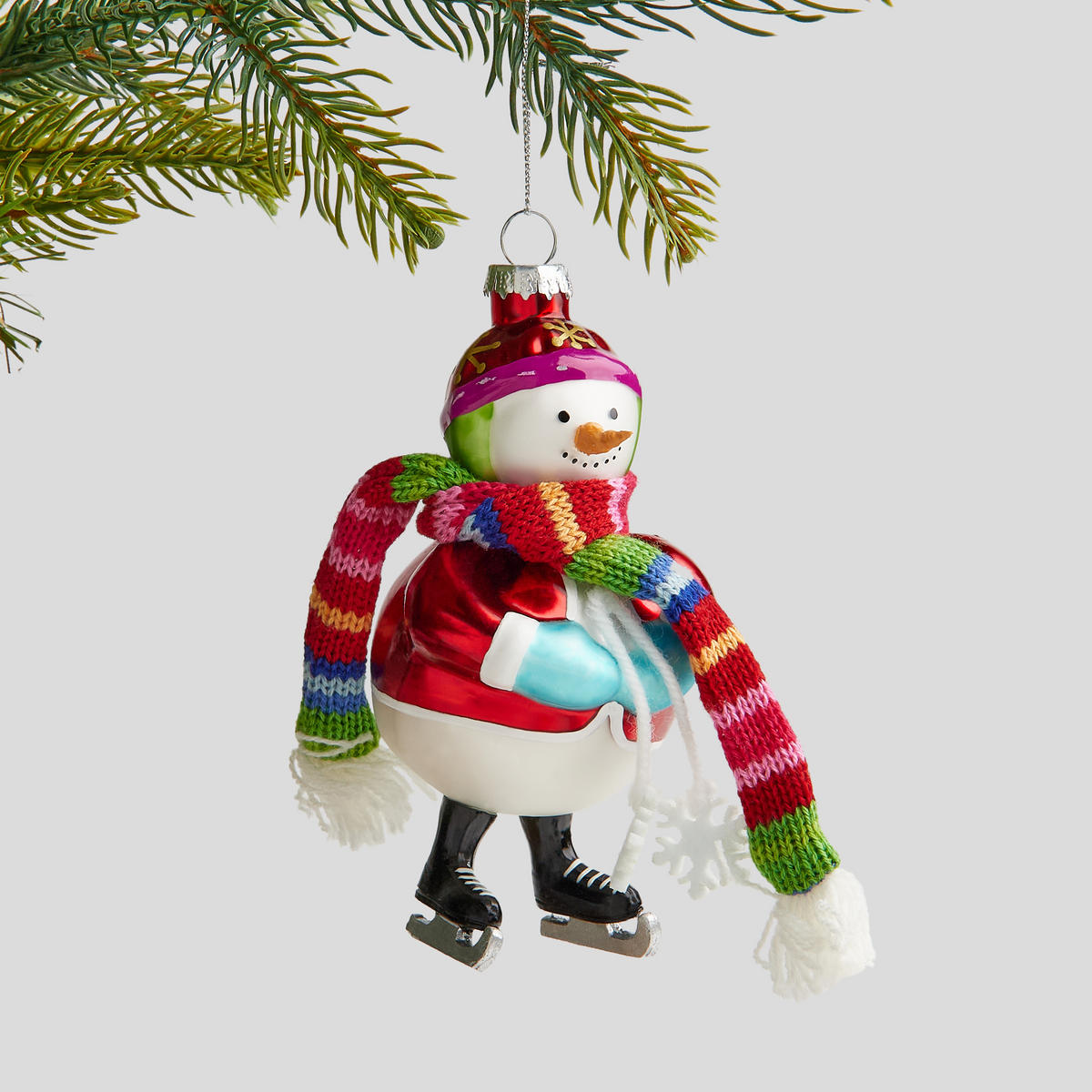 WEIHNACHTSKUGEL Glas PUPAZZINI, 6x14 cm, Schneemann, Christbaumkugeln, Weihnachtsdeko Xmas, Christmas Deko - Weiß, Glas (7/14/6cm) - home&you