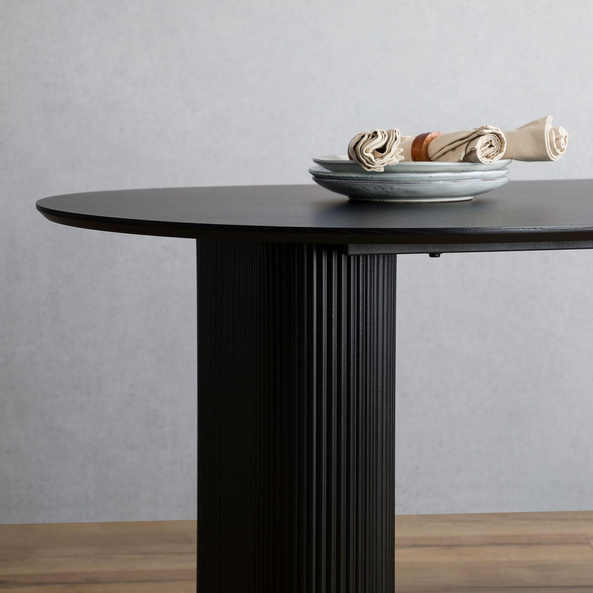 ESSTISCH MAXIM - Schwarz, Metall (90/160/75cm) - IDIMEX