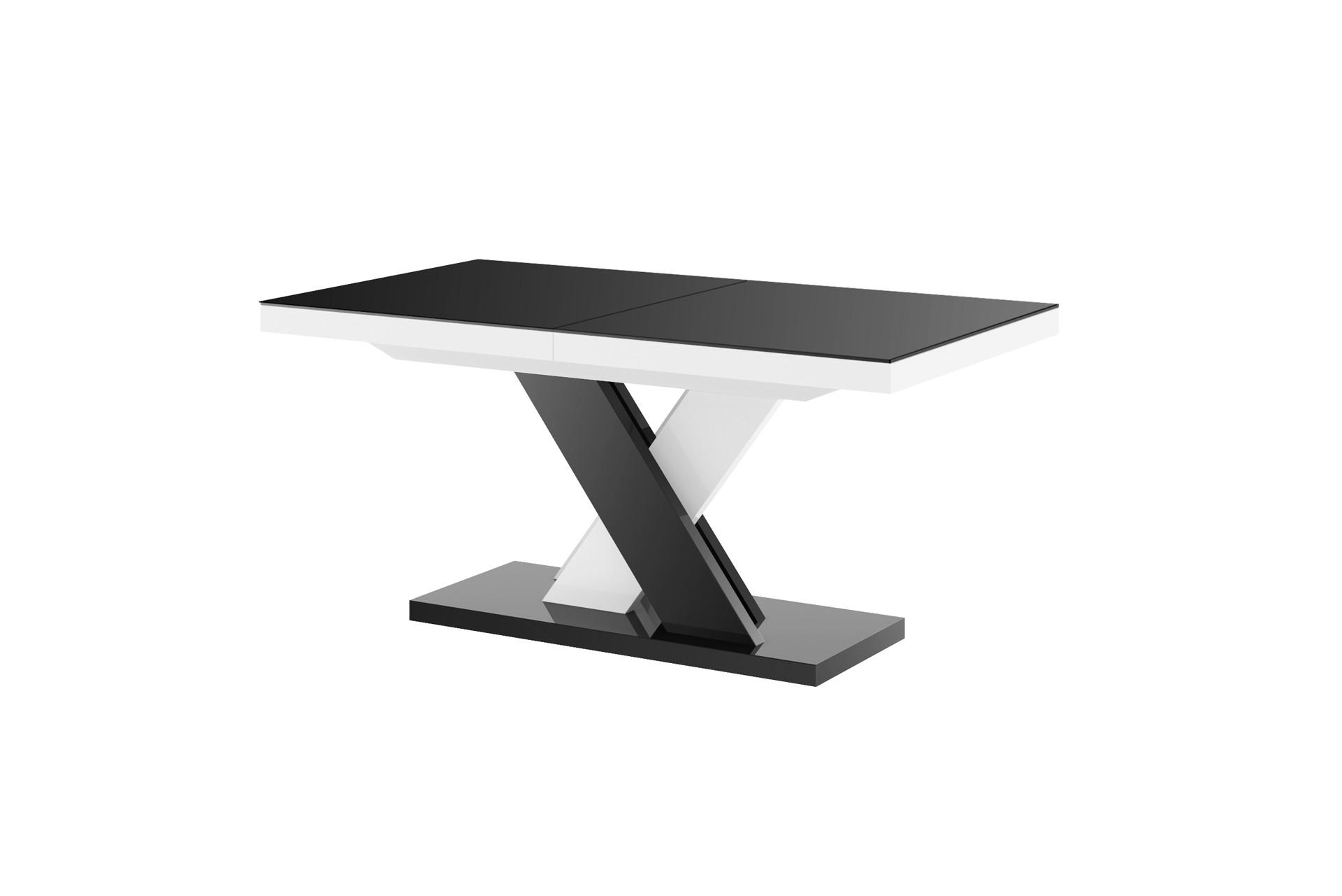 ESSTISCH Rechteckig Schwarz Weiß Hochglanz 120/89/75 cm - Schwarz Hochglanz/Weiß Hochglanz, Holzwerkstoff (89/160/75cm) - designimpex