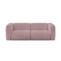 MODULARES Sofa 2-SITZER MIRA-S1 228x89x70 Rosa cm Cord - Schwarz/Rosa, Holzwerkstoff/Kunststoff (228/70/89cm) - ALTDECOR